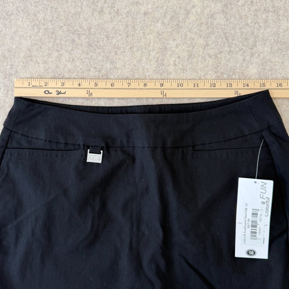 Lulu B Black Scalloped Skort Size 10 Pull On Golf Tennis Skirt NWT - Picture 4 of 11